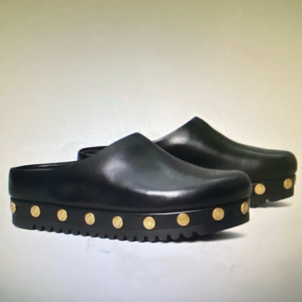 Tory Burch coin Mule Calf Leather Black 7.5